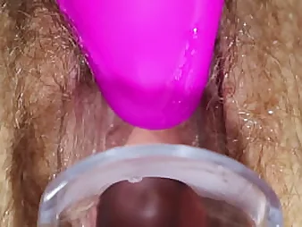 Pulsing make aware of far downwards vulva closeup