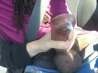 all girl gives schoolboy hand-job in car