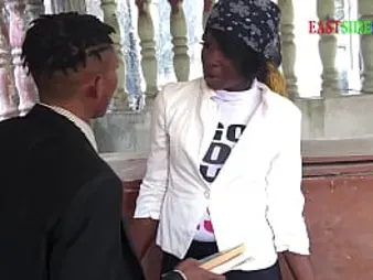 Dark-hued hoe gets boinked rock hard from behind in public church website