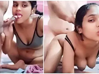Desi cutie Riya Bhabh1 takes a rock-hard pummeling after blowing her neighbor's thong snake