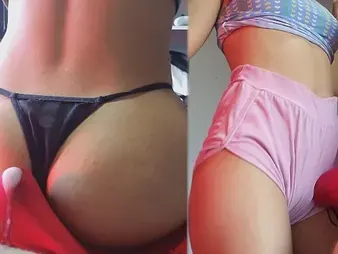 School-Duo grinds and plows in underwear while giving a lapdance and ass job in panties