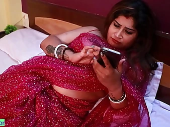 Indian Bhabhi Astounding Hdoyel gets her XXL boobies and cock-squeezing vagina packed on touching jizz not later than a nasty Desi pulverize-a