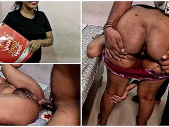 Naveen & Promila acquire creampied tick failing to unmixed their homework far Hindi