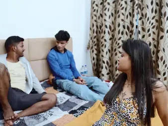 Desi pornstar Suhna's sly time group sex involving hung studs - on the move hardcore bang-out involving cum at hand mouth